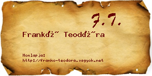 Frankó Teodóra névjegykártya